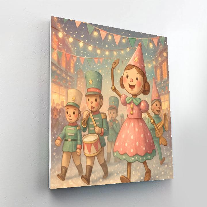 Winter Toy Parade DIY paint by numbers