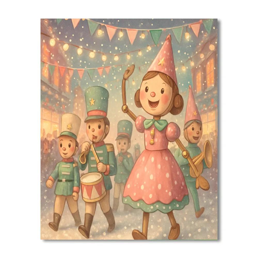 Winter Toy Parade DIY paint by numbers