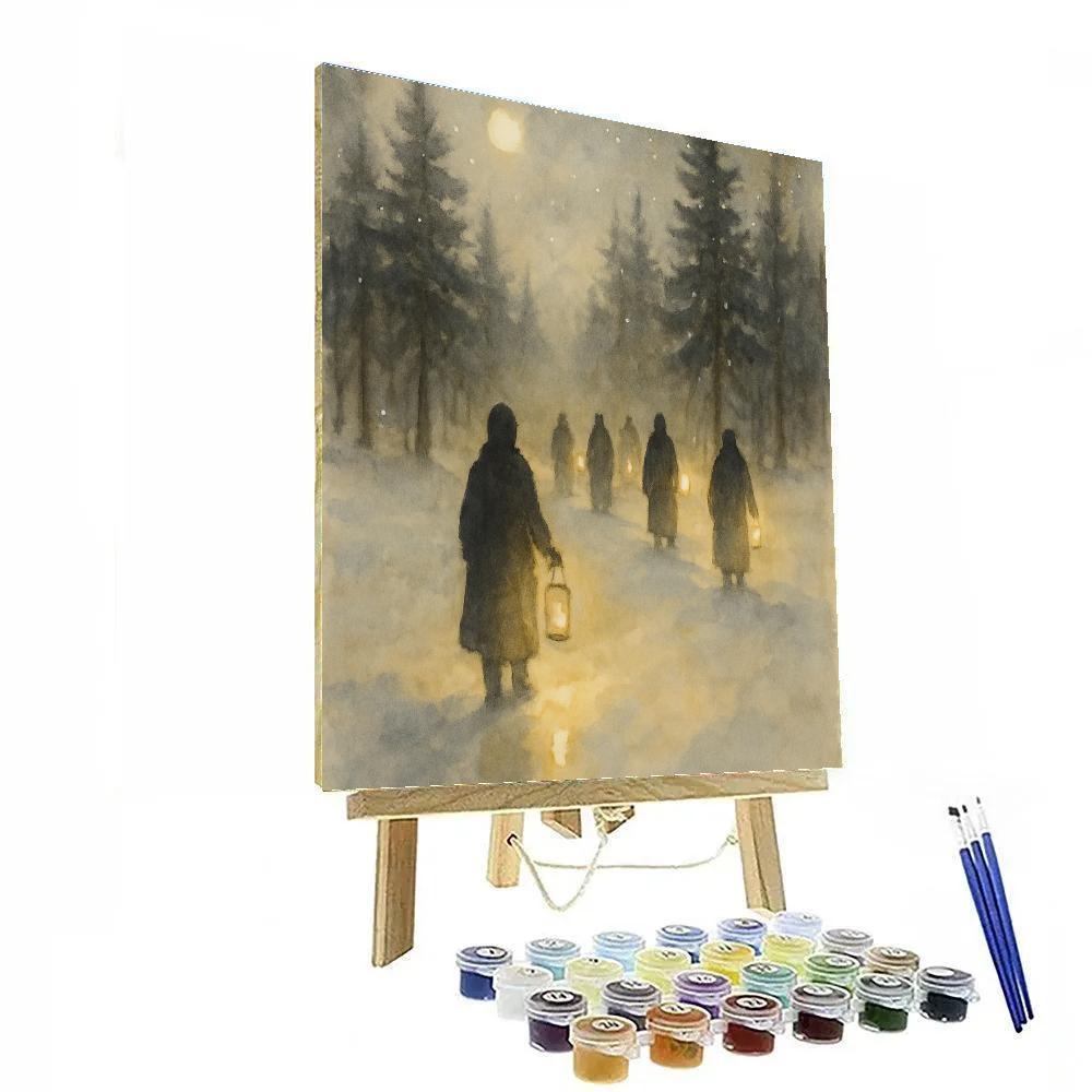 Silent Pines Candle Walk Paint by numbers art