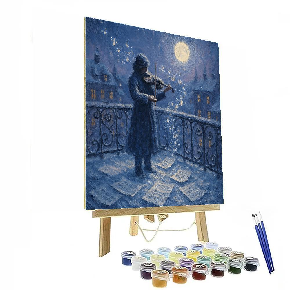 Nocturne Of The Frost Violin Number painting