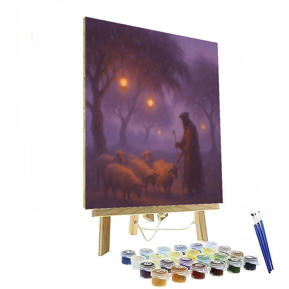 Fog-Rimmed Lantern Orchard Paint by numbers kits