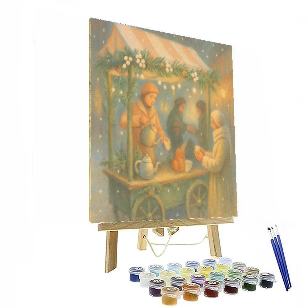 Snowberry Tea Cart paint by number