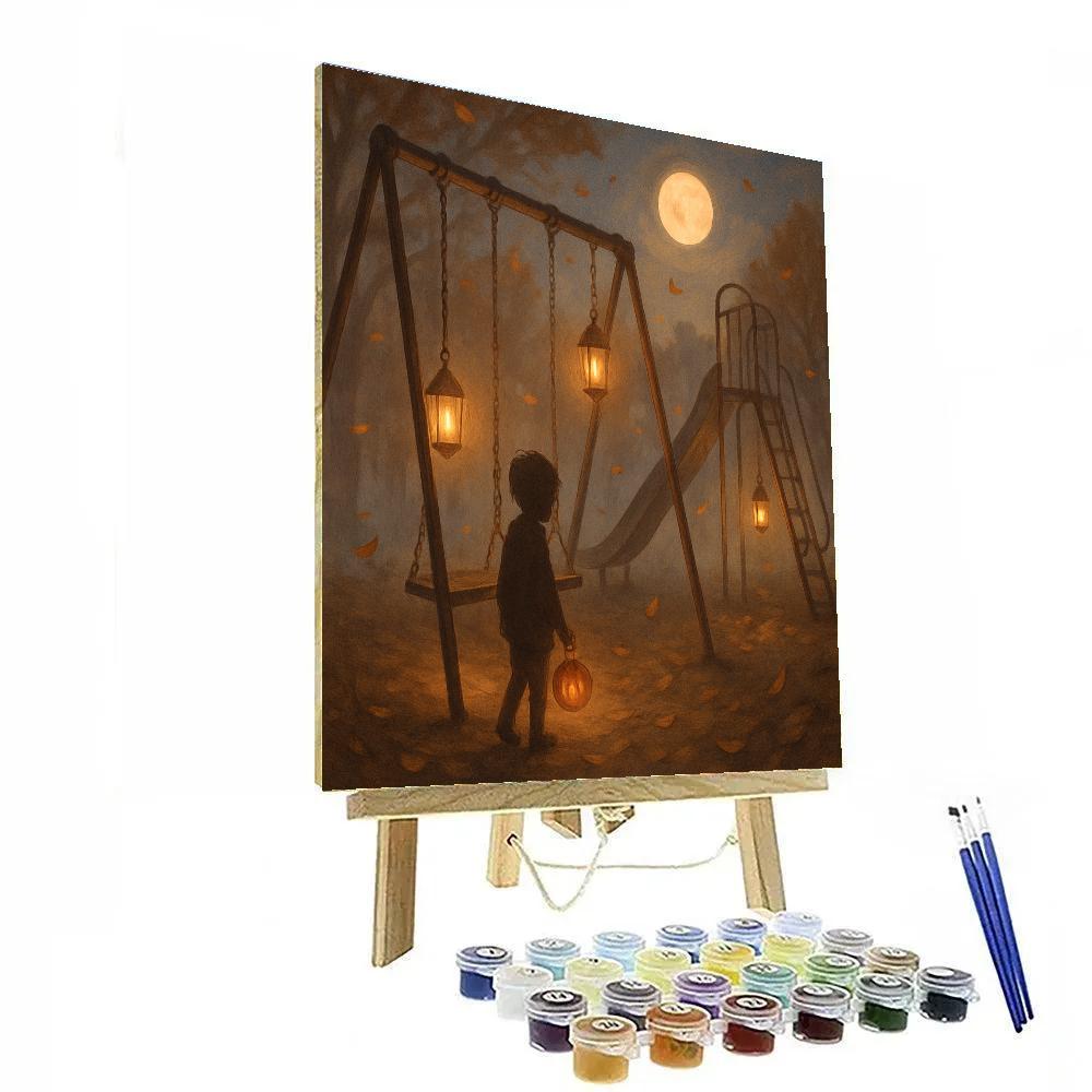 Lantern-Lit Hollow Playground paint by number