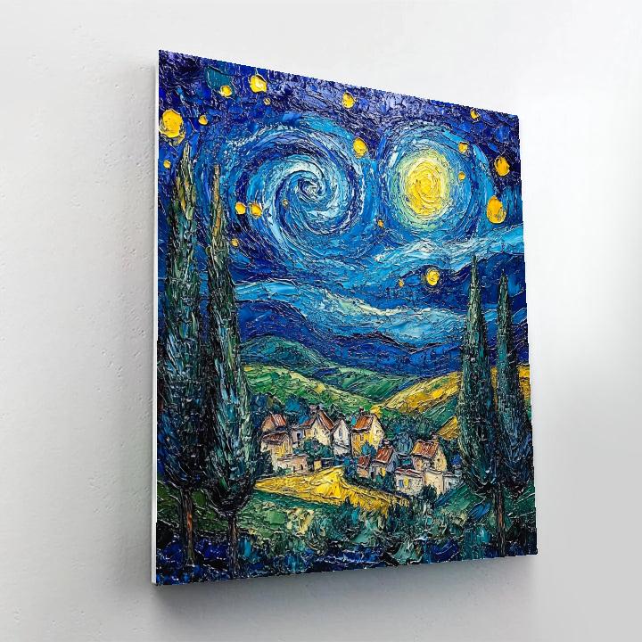 Van Gogh Inspired Starry Countryside paint by color