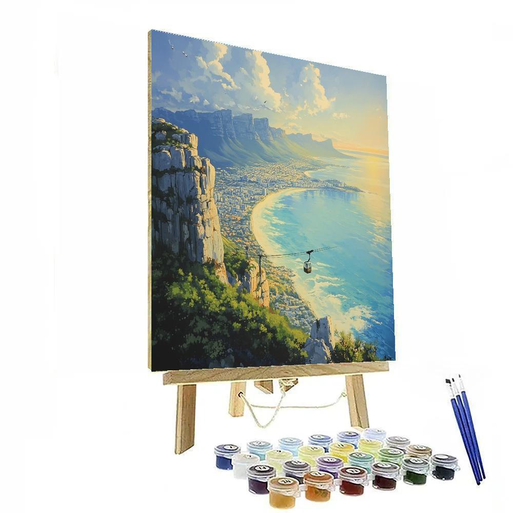 Table Mountain Aerial View Cape Town South Africa paint by number