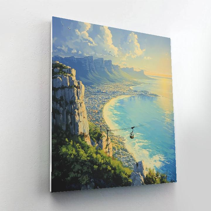 Table Mountain Aerial View Cape Town South Africa paint by number