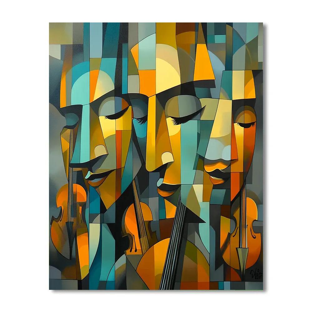 Picasso Inspired Abstract Musicians Number painting