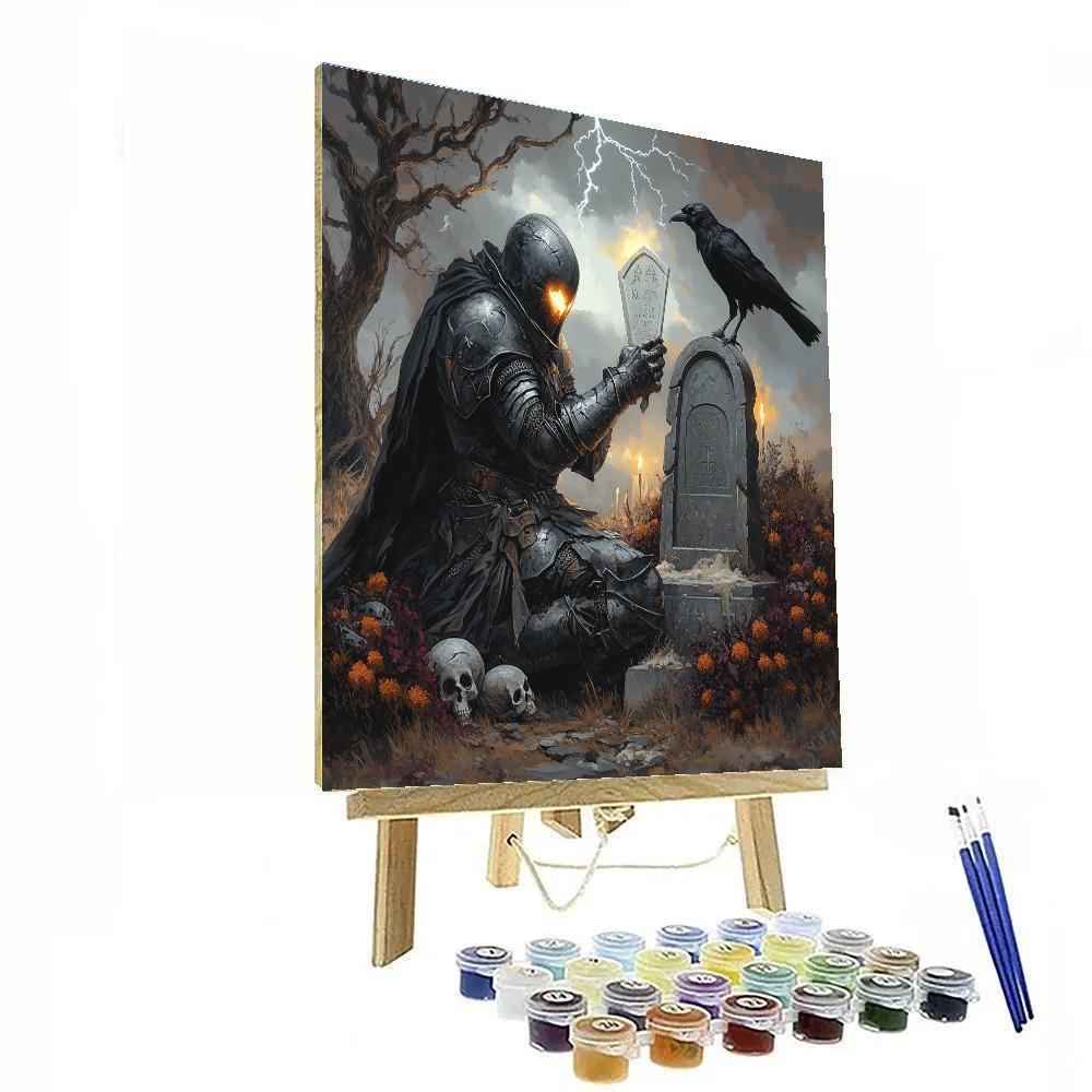 Cemetery Knight With Haunted Crest painting number kit