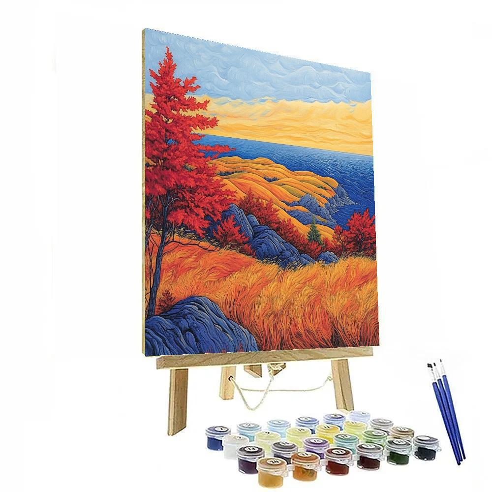 A.Y. Jackson Inspired Algoma Autumn Folds paint by color