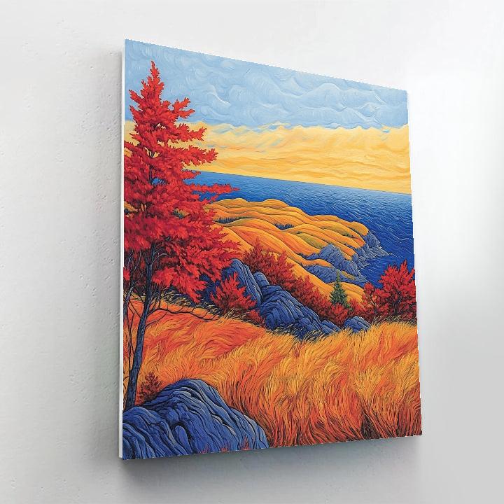 A.Y. Jackson Inspired Algoma Autumn Folds paint by color