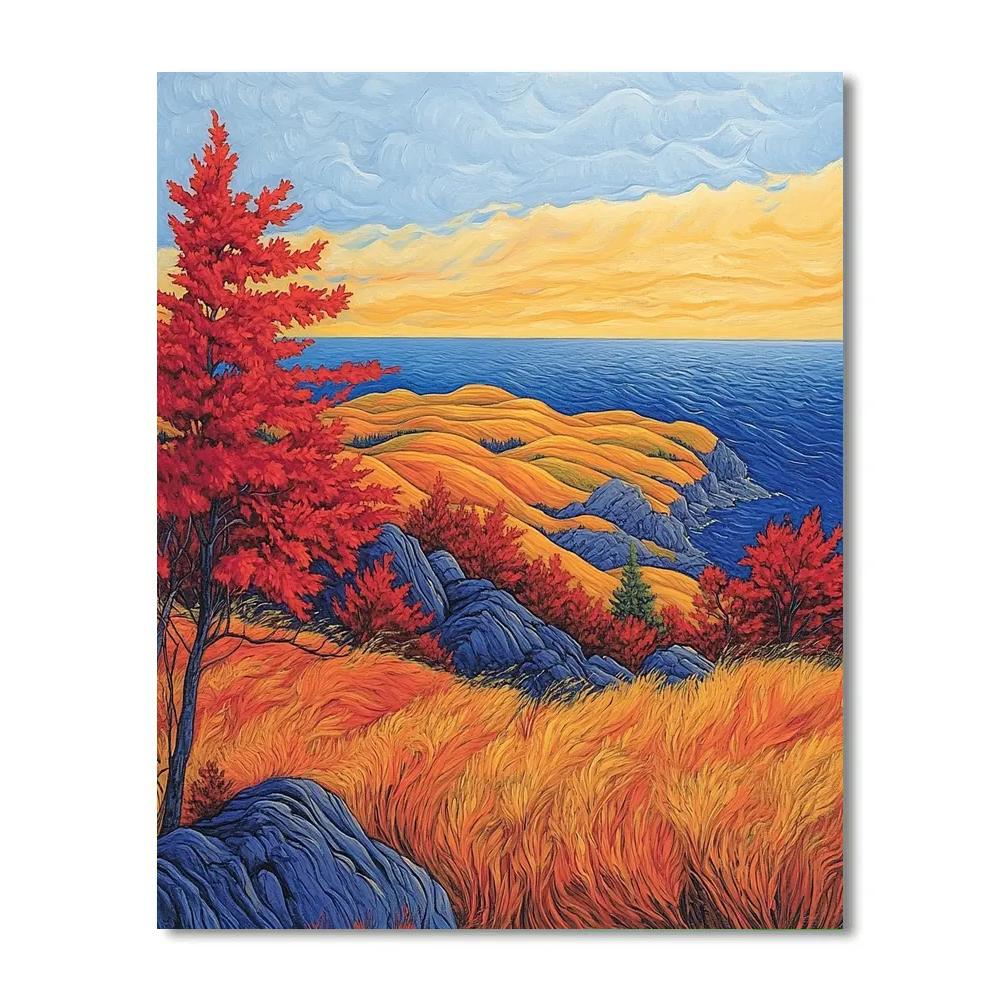 A.Y. Jackson Inspired Algoma Autumn Folds paint by color