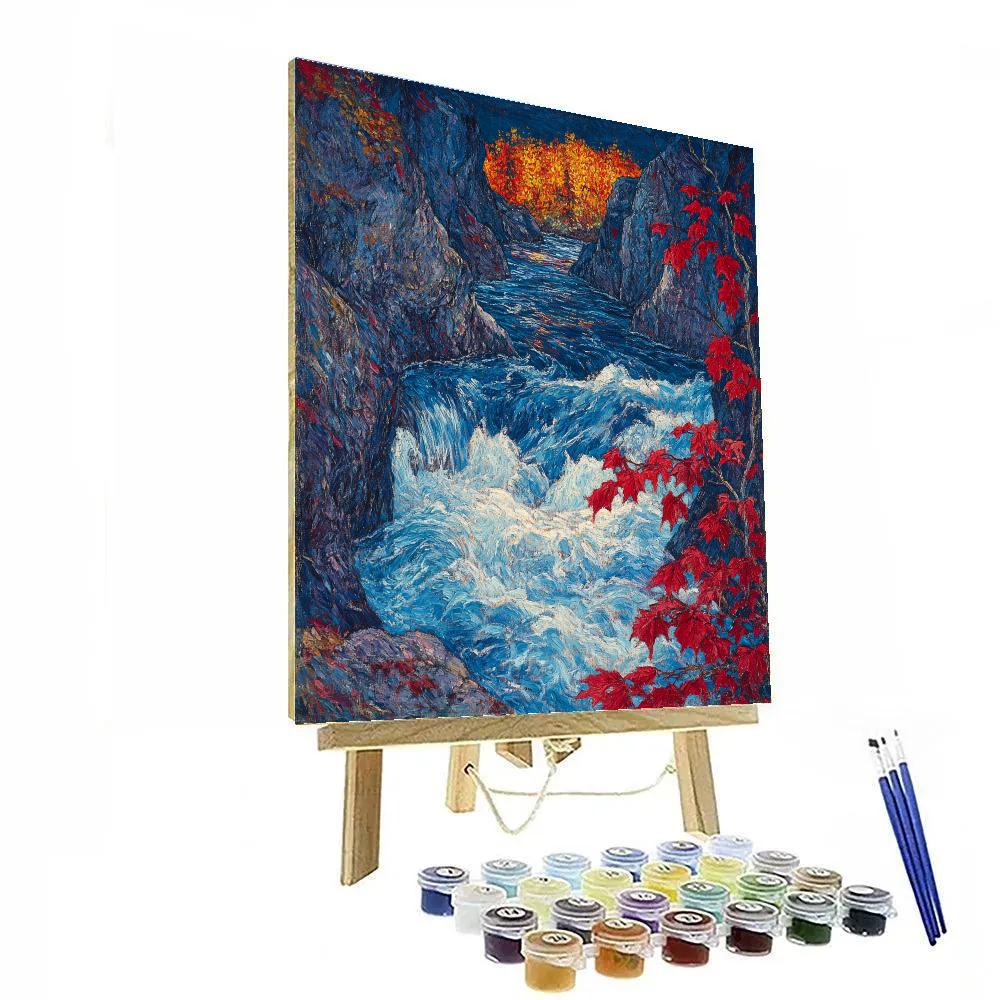 A.Y. Jackson Inspired Northern Rapids And Maples painting number kit