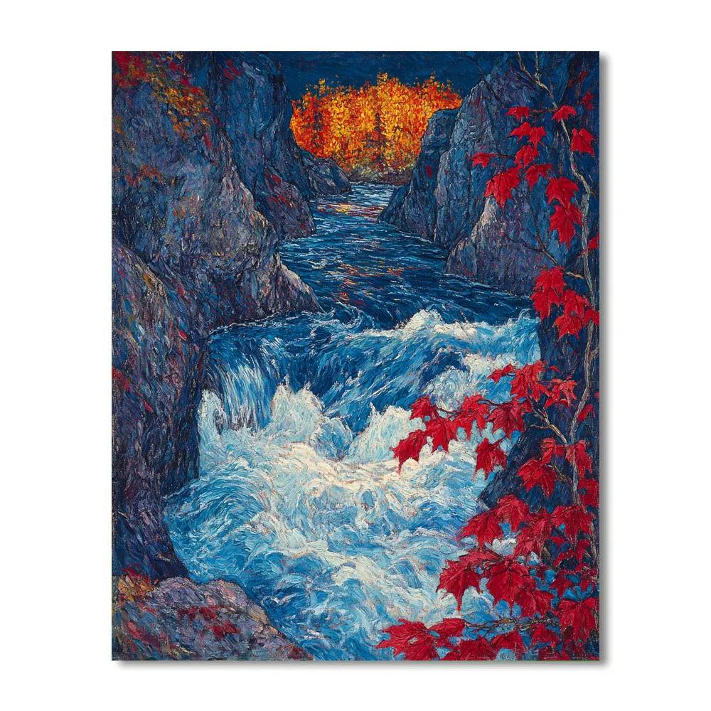 A.Y. Jackson Inspired Northern Rapids And Maples painting number kit