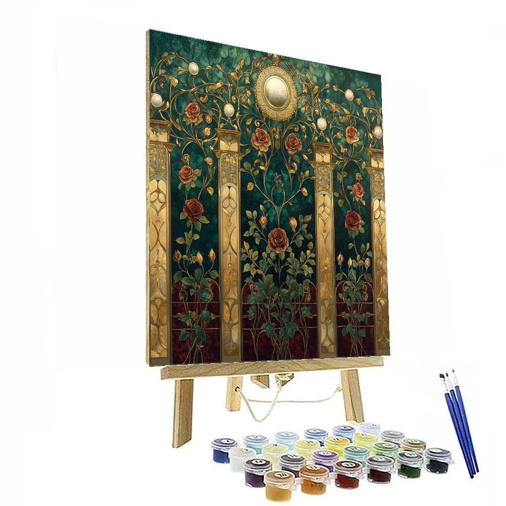 Gustav Klimt Inspired Golden Garden paint by numbers