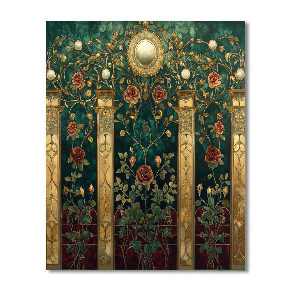 Gustav Klimt Inspired Golden Garden paint by numbers