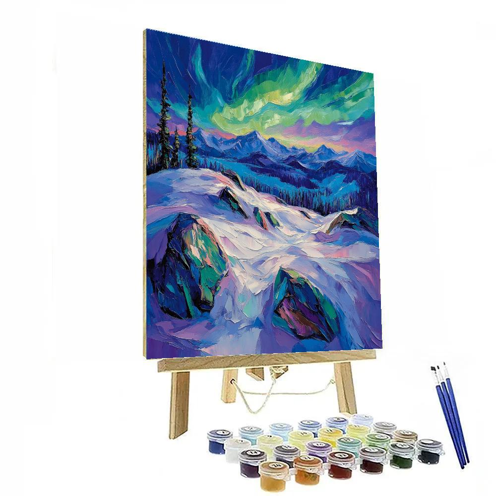 A.Y. Jackson Inspired Arctic Aurora Rocks Numbered painting kits