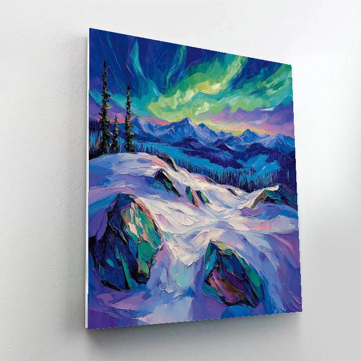 A.Y. Jackson Inspired Arctic Aurora Rocks Numbered painting kits