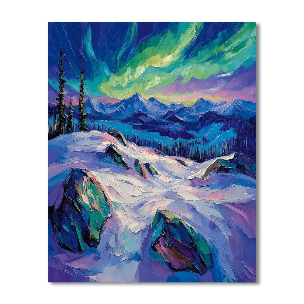 A.Y. Jackson Inspired Arctic Aurora Rocks Numbered painting kits