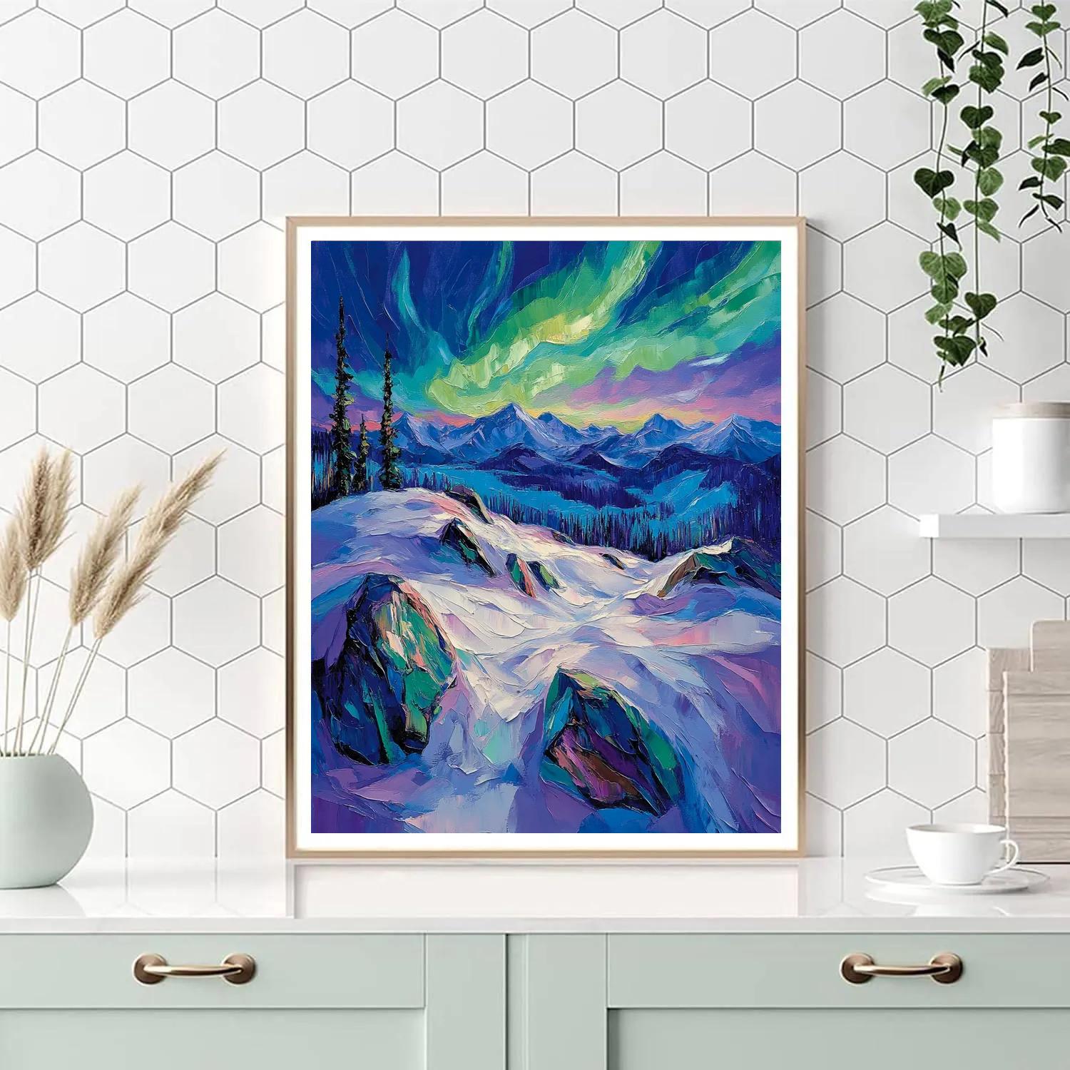 A.Y. Jackson Inspired Arctic Aurora Rocks Numbered painting kits