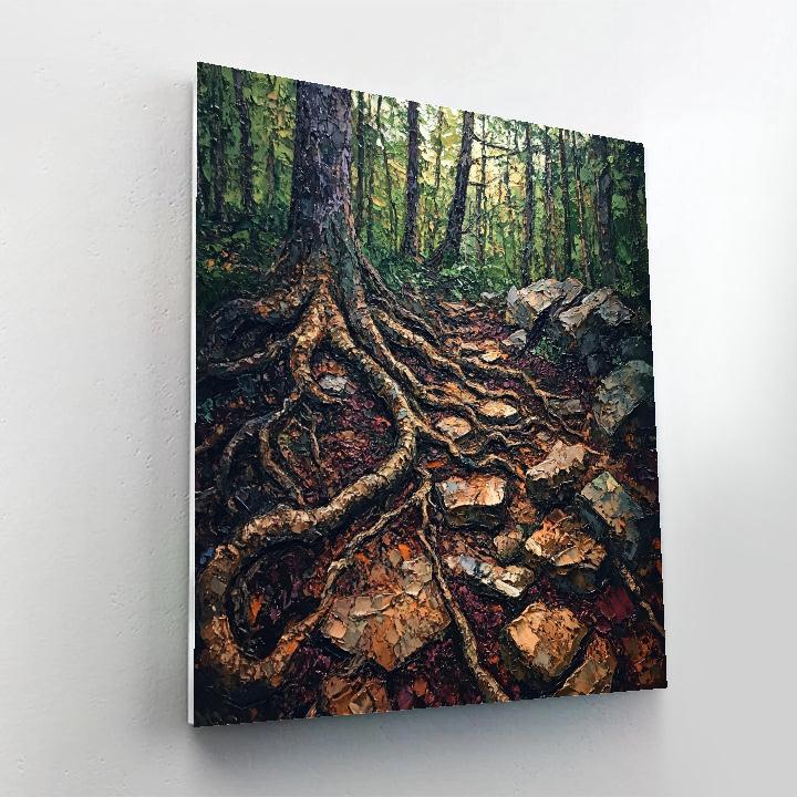 Arthur Lismer Inspired Tangle Of Roots And Rock paint by color