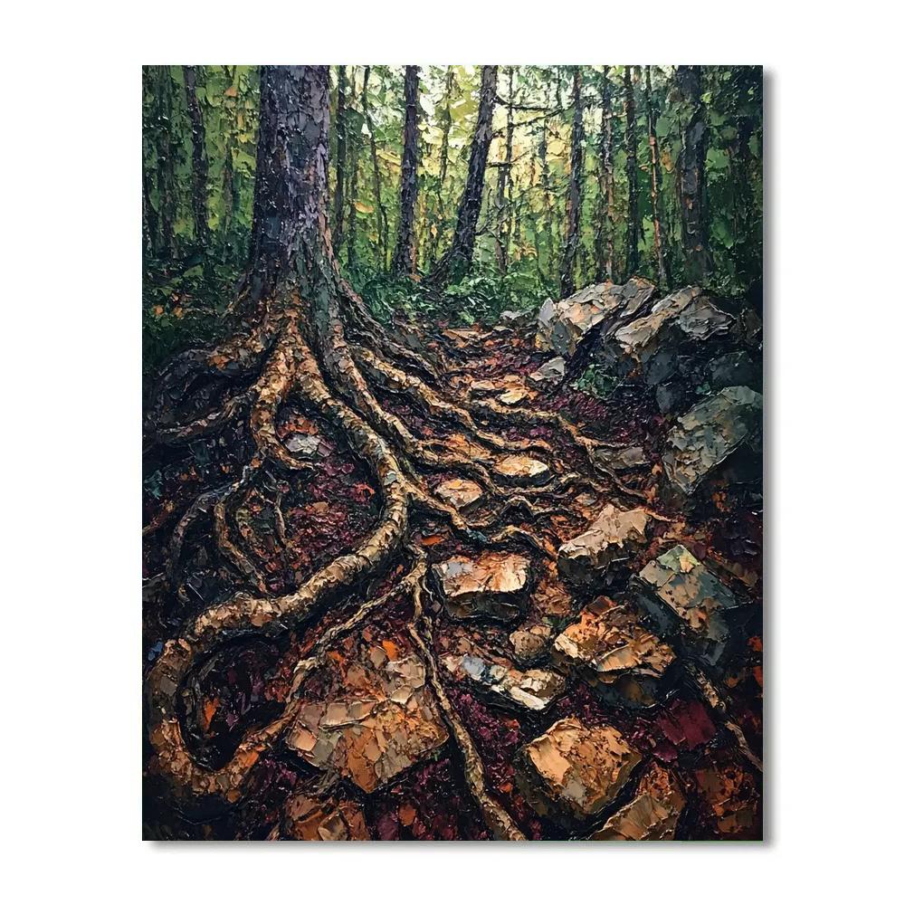Arthur Lismer Inspired Tangle Of Roots And Rock paint by color