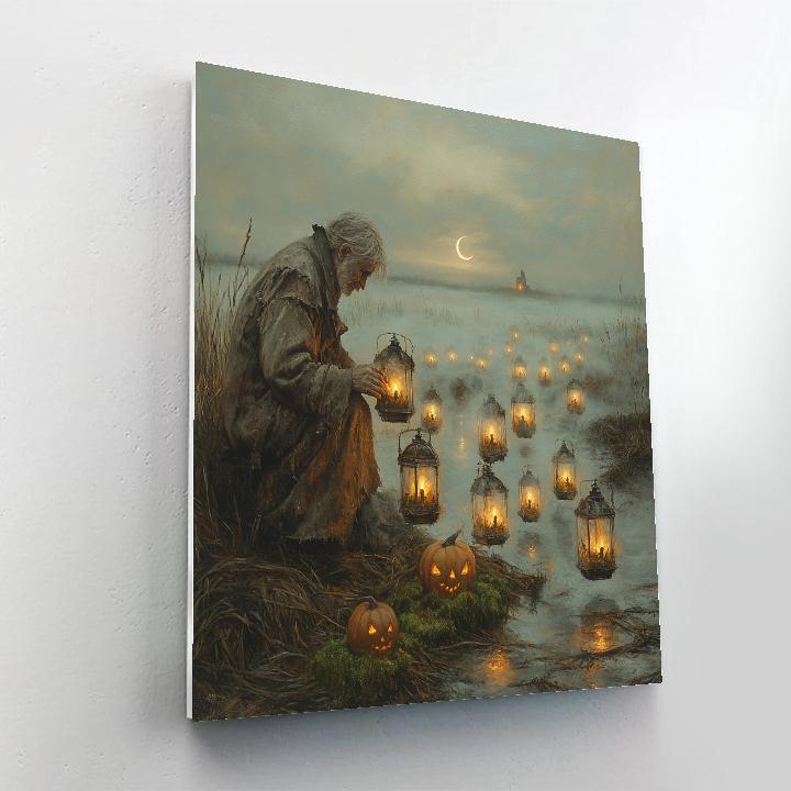 Haunted Lantern Keeper At The Moor Number painting