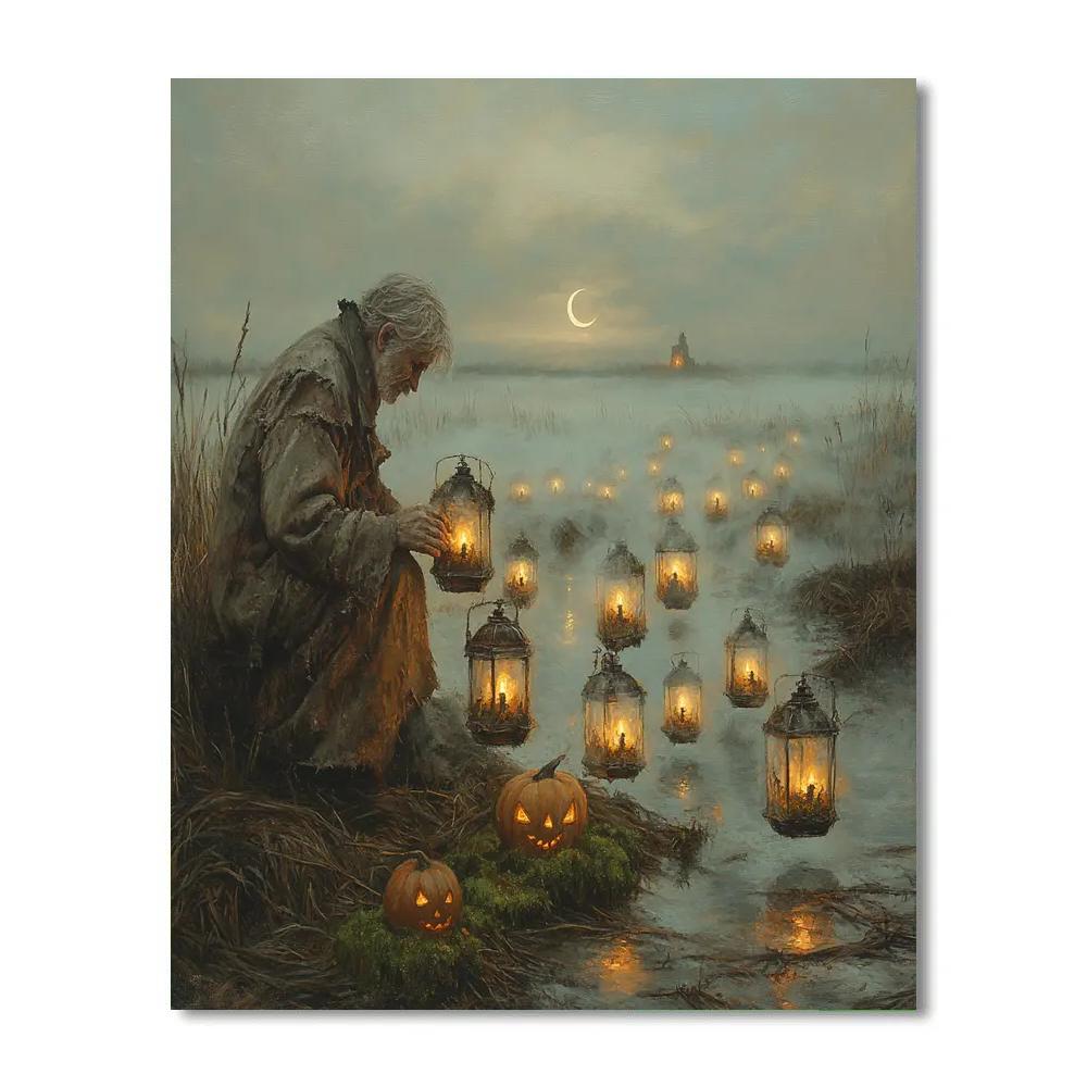 Haunted Lantern Keeper At The Moor Number painting