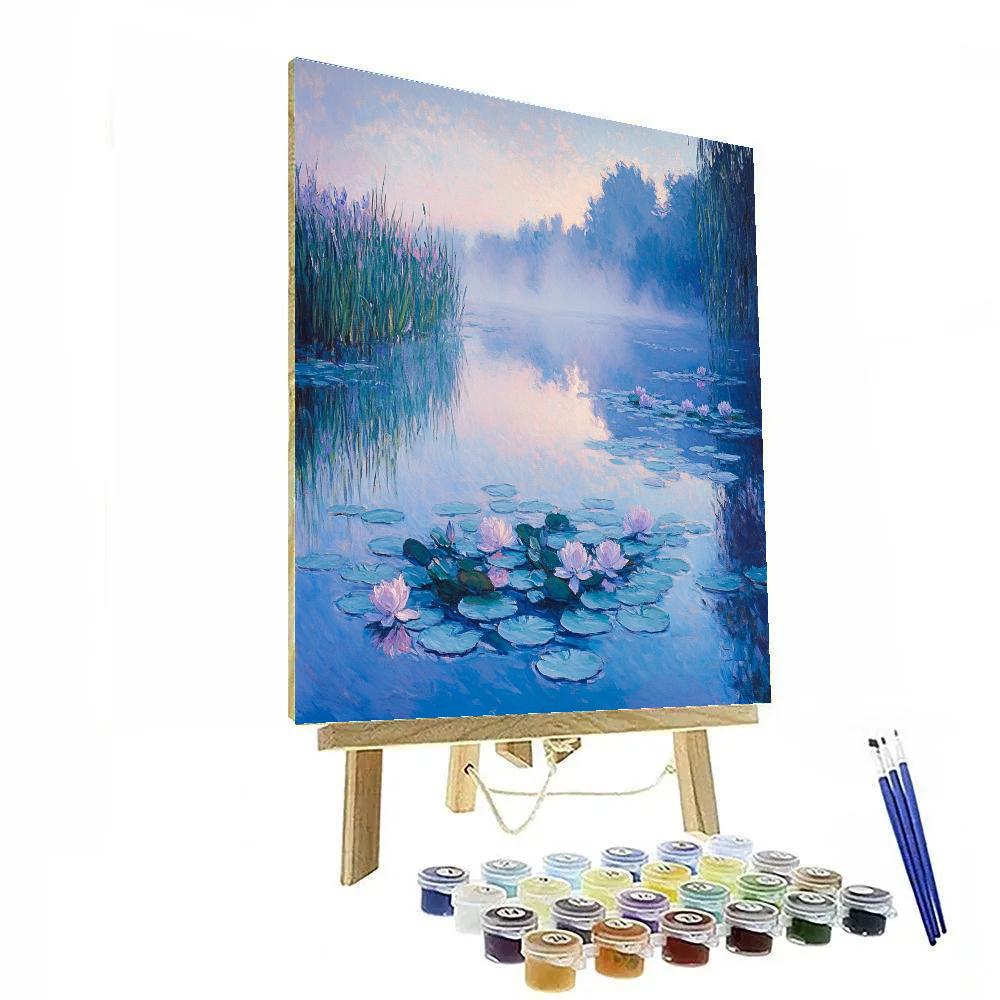Claude Monet Inspired Waterlily Morning Mist paint by numbers