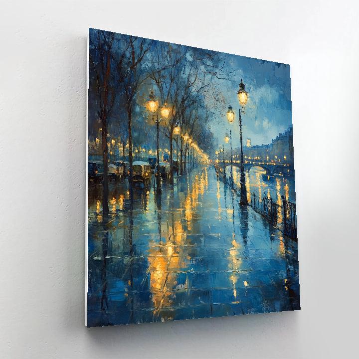 Claude Monet Inspired Citylights Reflections DIY paint by numbers