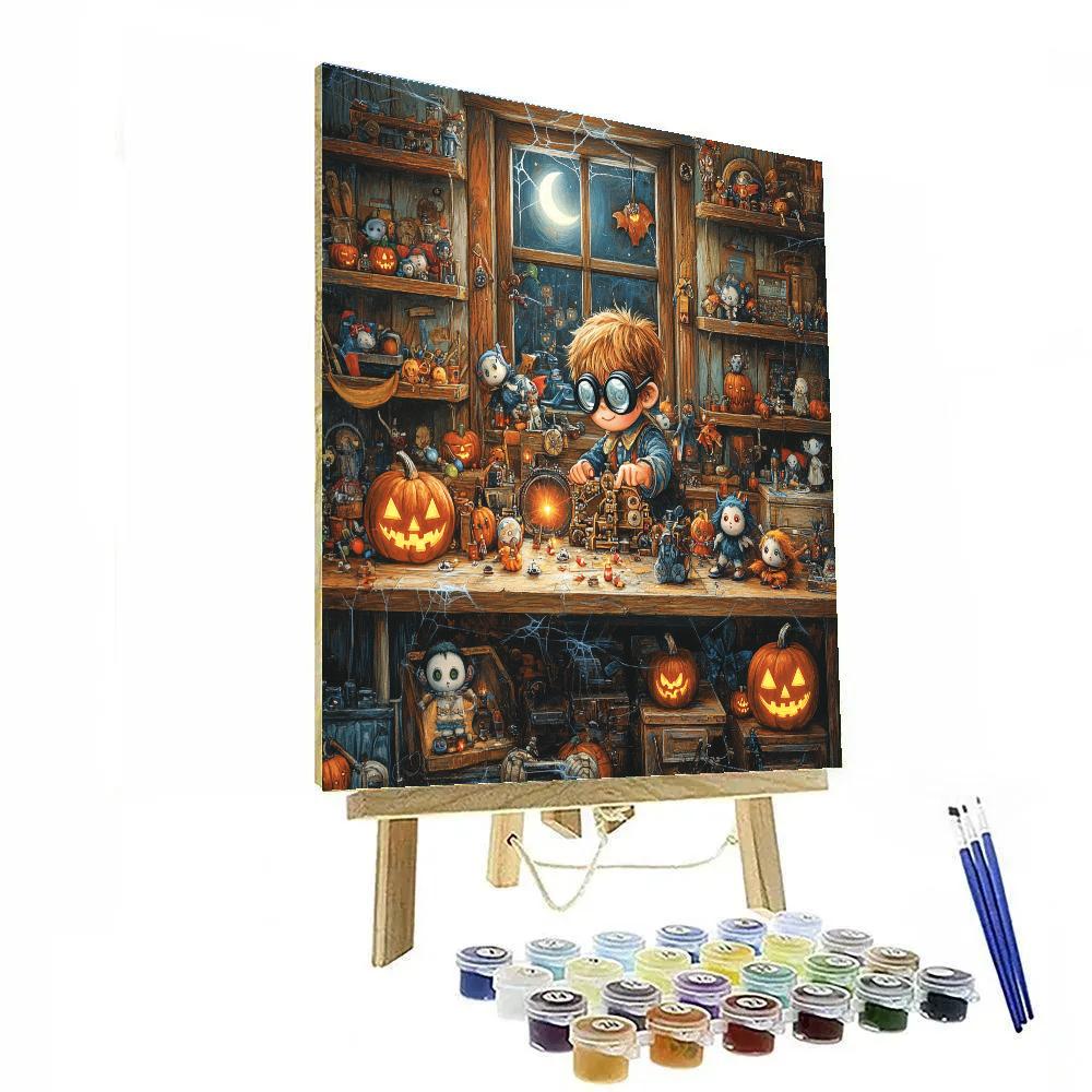 Haunted Toymaker Workshop Halloween Edition Number painting