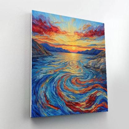 Edvard Munch Inspired Fjord Sunset Paint by numbers kits