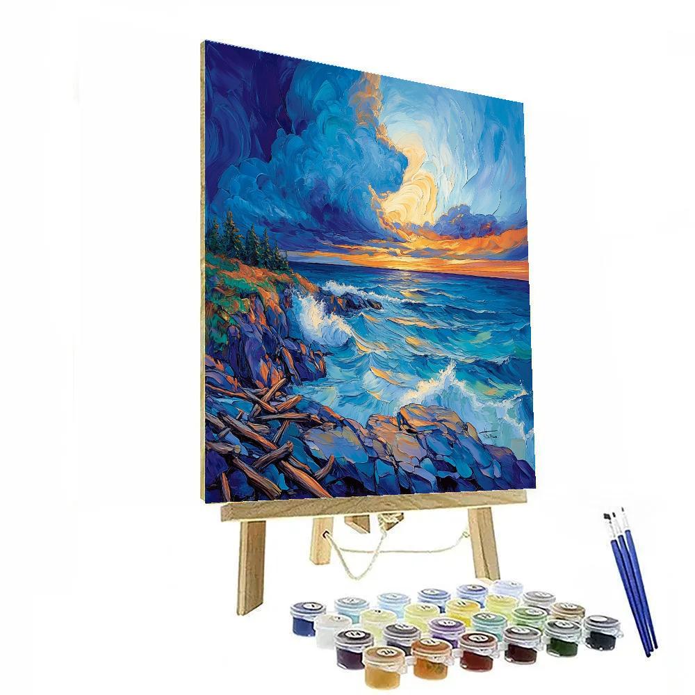 Emily Carr Inspired Churning Pacific Coast Painting by numbers kit