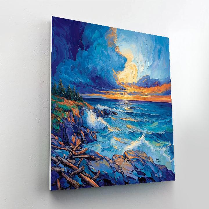 Emily Carr Inspired Churning Pacific Coast Painting by numbers kit