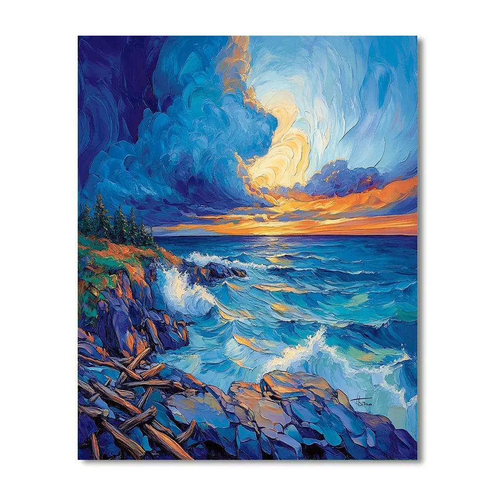 Emily Carr Inspired Churning Pacific Coast Painting by numbers kit