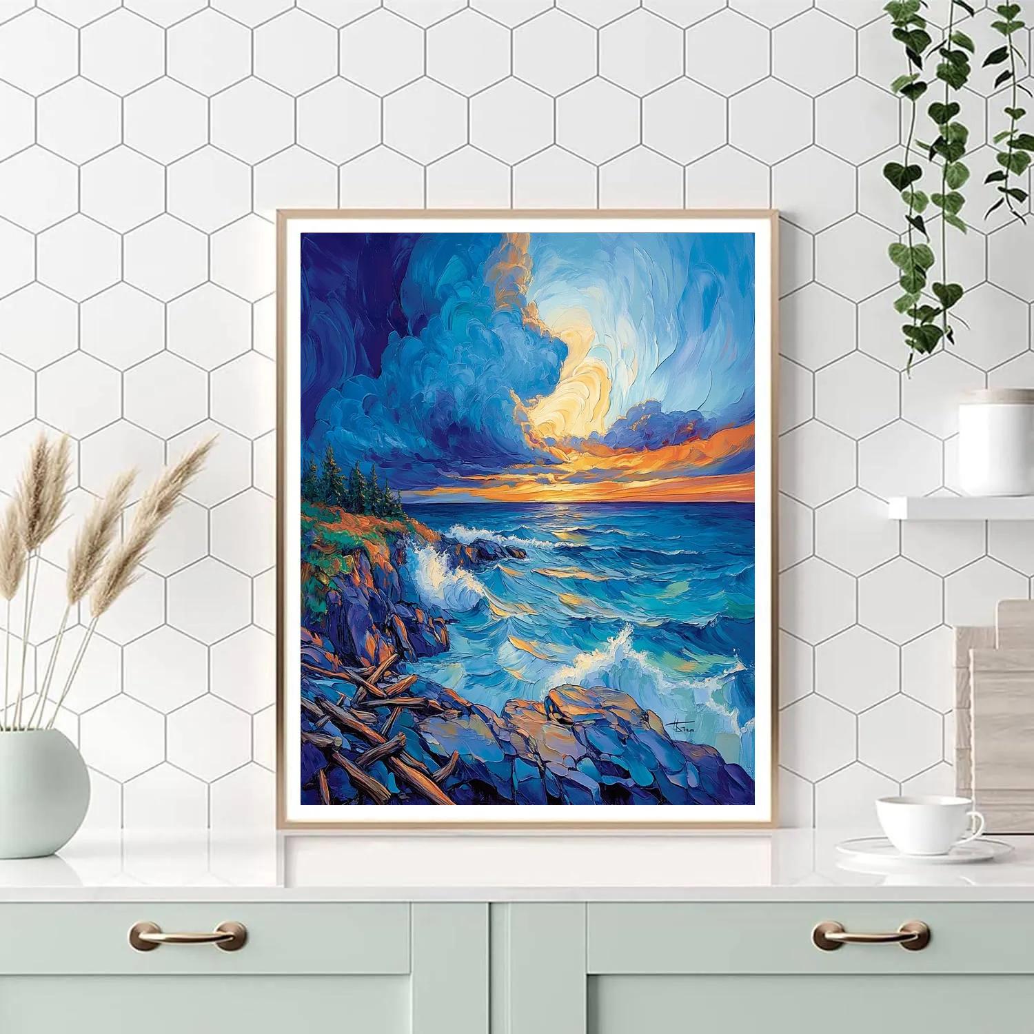 Emily Carr Inspired Churning Pacific Coast Painting by numbers kit