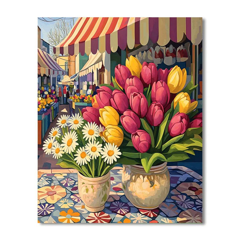 Henri Matisse Inspired Market Flowers paint by color