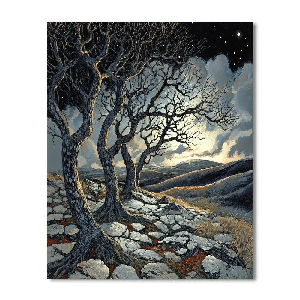 Francisco Goya Inspired Moonlit Grove In Shadow paint by numbers