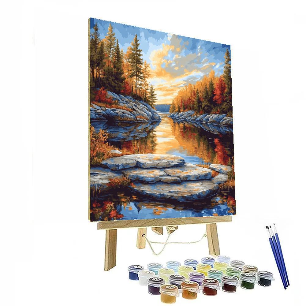 Franklin Carmichael Inspired Autumn Lake Mirror Numbered painting kits