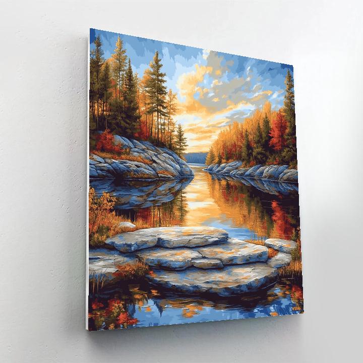 Franklin Carmichael Inspired Autumn Lake Mirror Numbered painting kits