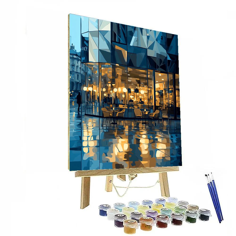 Edward Hopper Inspired Rainy Street Cafe painting number kit