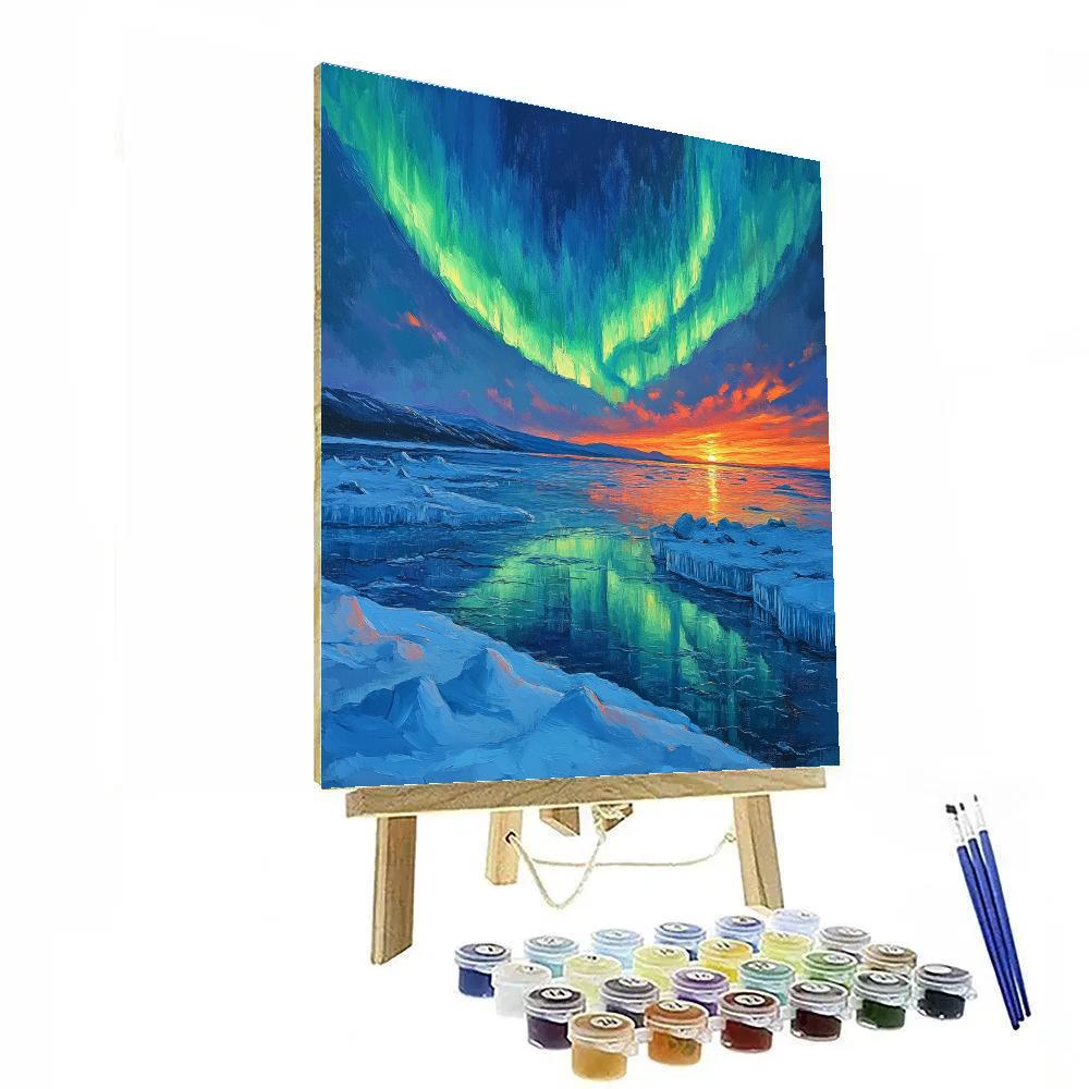 Frederick Varley Inspired Luminous Aurora Over Icebound Bay Painting by numbers kit