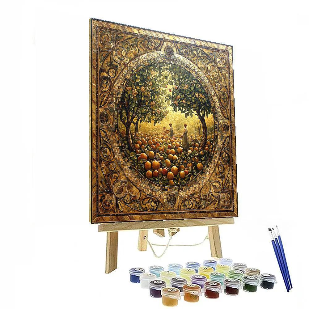 Gustav Klimt Inspired Autumn Orchard Numbered painting kits