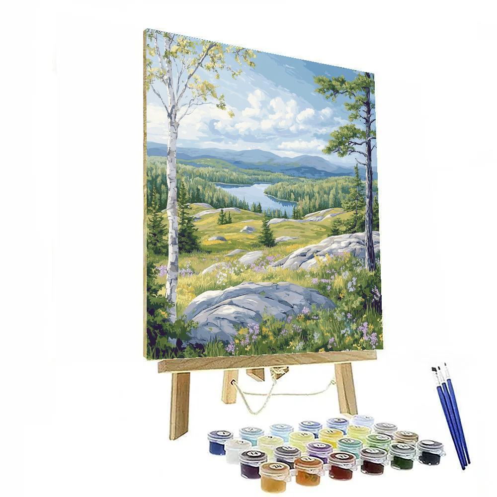Franklin Carmichael Inspired Spring Hillside Light paint by number