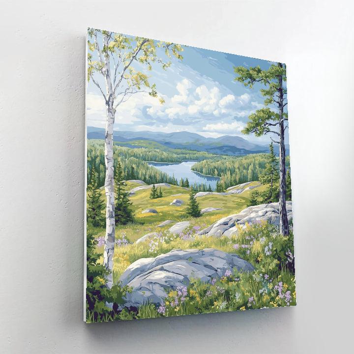 Franklin Carmichael Inspired Spring Hillside Light paint by number