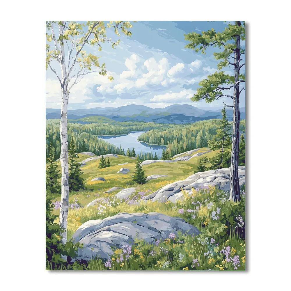 Franklin Carmichael Inspired Spring Hillside Light paint by number