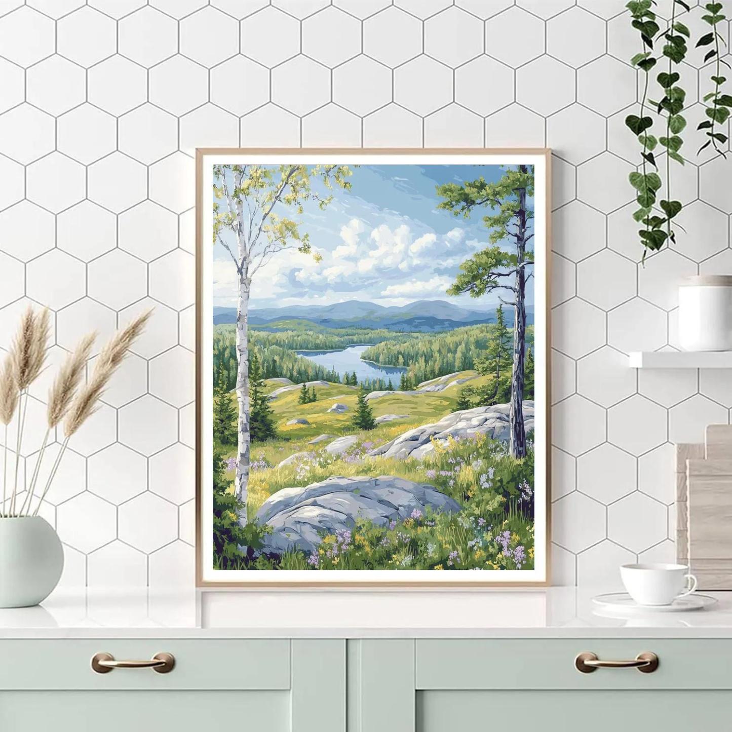 Franklin Carmichael Inspired Spring Hillside Light paint by number