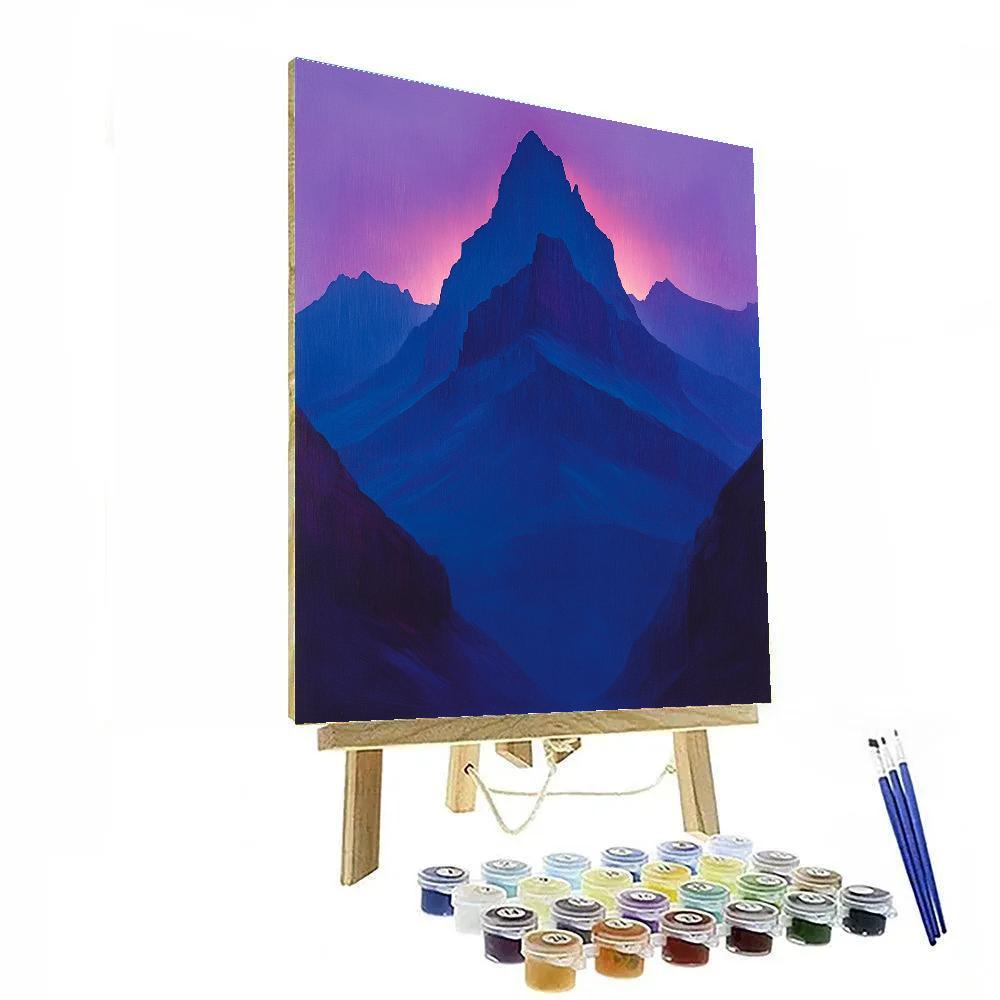 Frederick Varley Inspired Brooding Mountain Under Violet Sky paint by number