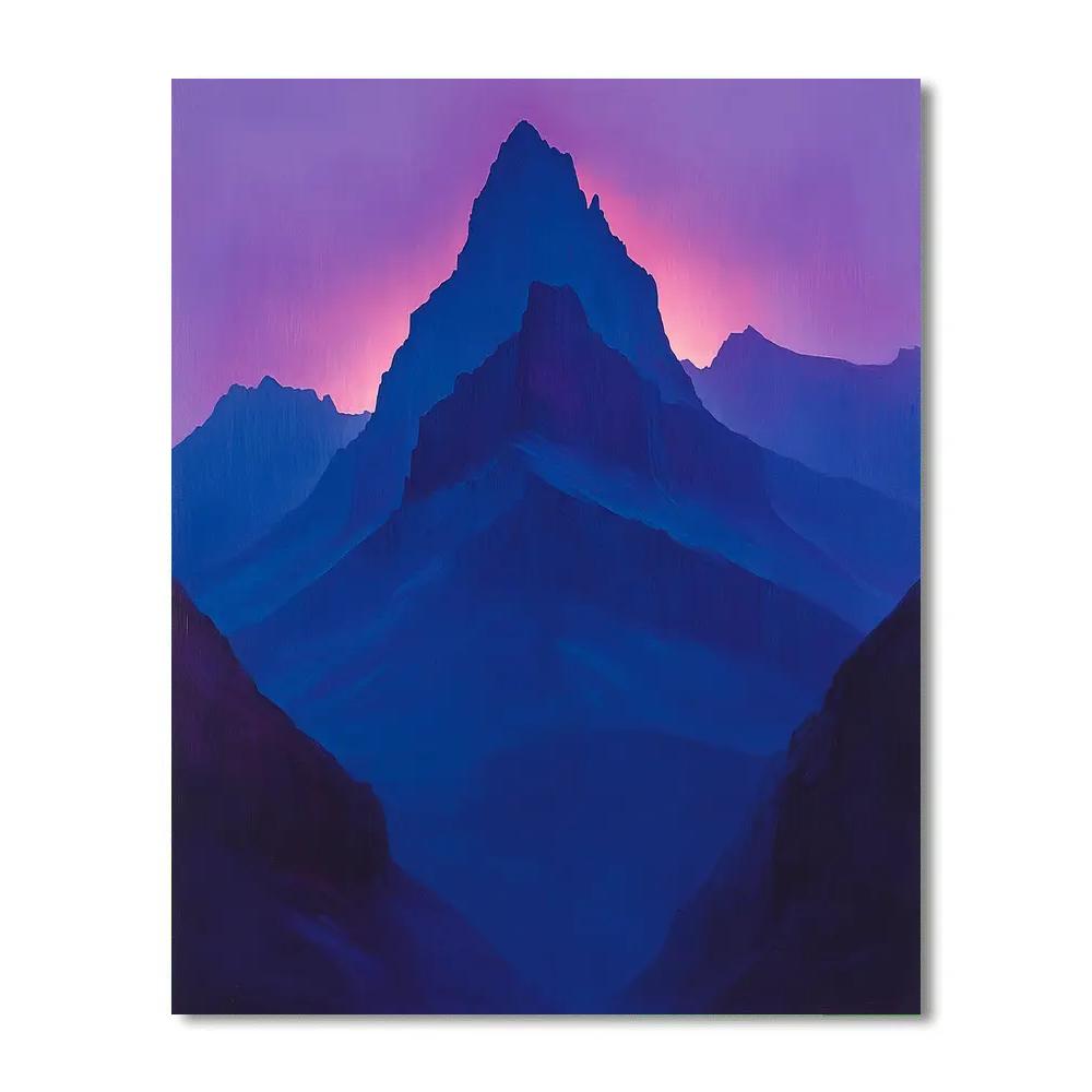 Frederick Varley Inspired Brooding Mountain Under Violet Sky paint by number