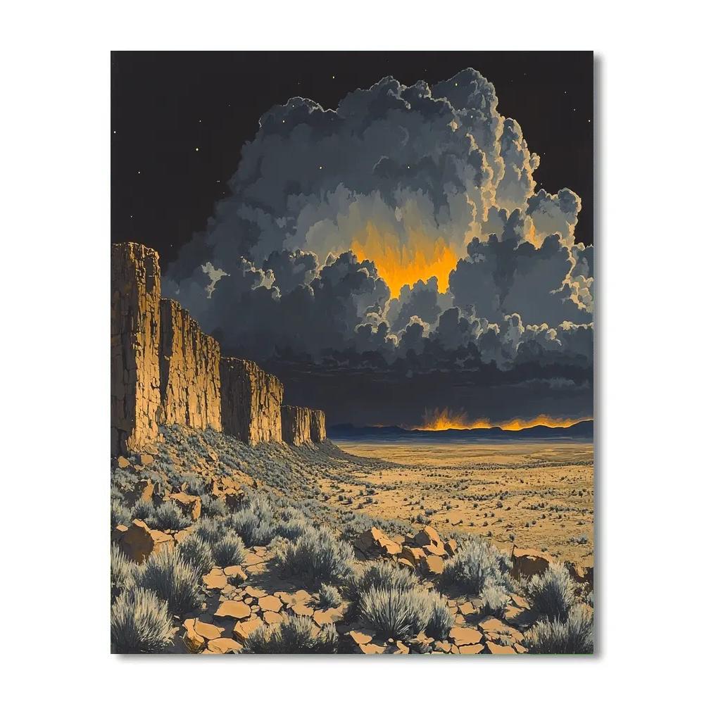 Francisco Goya Inspired Storm Over Rocky Plain paint by numbers