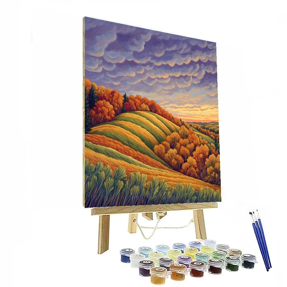 Frederick Varley Inspired Rhythmic Autumn Ridge At Dusk DIY paint by numbers